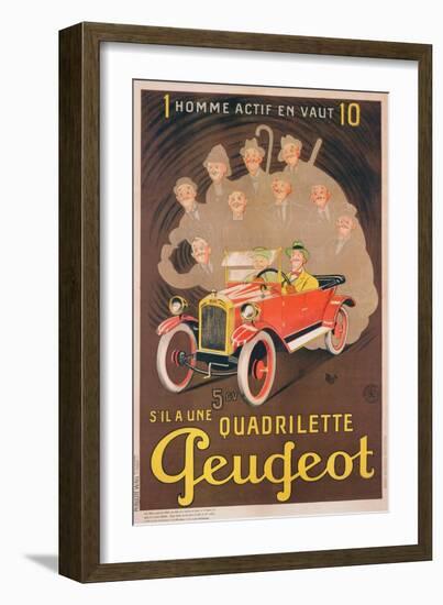 Advertisement for Peugeot, c.1910-Mich-Framed Giclee Print