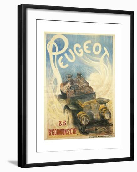 Advertisement for Peugeot Cars, 1896-null-Framed Giclee Print