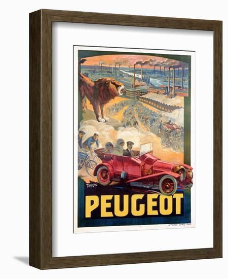 Advertisement for Peugeot, Printed by Affiches Camis, Paris, c.1922-Francisco Tamagno-Framed Giclee Print