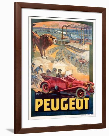 Advertisement for Peugeot, Printed by Affiches Camis, Paris, c.1922-Francisco Tamagno-Framed Giclee Print