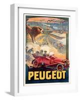 Advertisement for Peugeot, Printed by Affiches Camis, Paris, c.1922-Francisco Tamagno-Framed Giclee Print