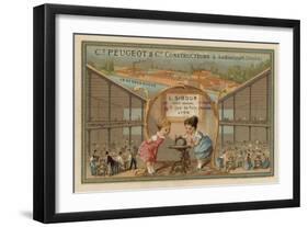 Advertisement for Peugeot Sewing Machines-null-Framed Giclee Print