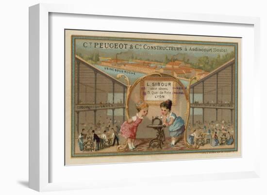 Advertisement for Peugeot Sewing Machines-null-Framed Giclee Print