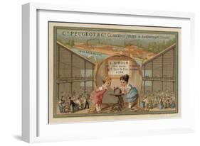 Advertisement for Peugeot Sewing Machines-null-Framed Giclee Print