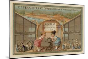 Advertisement for Peugeot Sewing Machines-null-Mounted Giclee Print