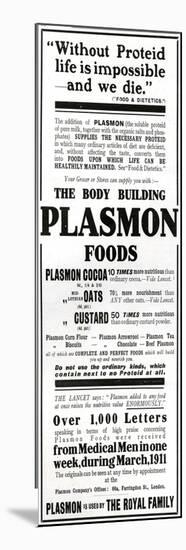 Advertisement for 'Plasmon Foods', 1911-null-Mounted Giclee Print