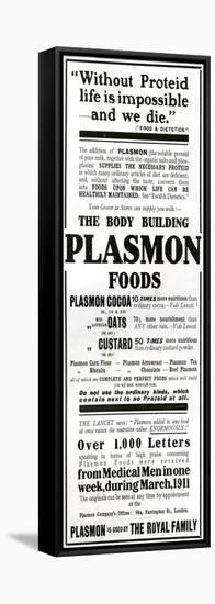 Advertisement for 'Plasmon Foods', 1911-null-Framed Stretched Canvas