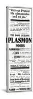 Advertisement for 'Plasmon Foods', 1911-null-Stretched Canvas