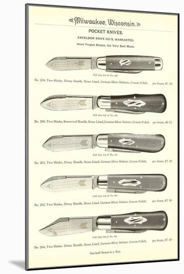 Advertisement for Pocket Knives-null-Mounted Art Print