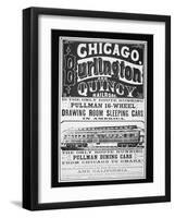 Advertisement for Pullman Cars of Chicago, c.1875-null-Framed Giclee Print