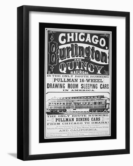 Advertisement for Pullman Cars of Chicago, c.1875-null-Framed Giclee Print