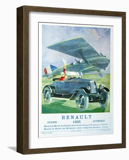 Advertisement for Renault 'Air Travel and Motoring', from 'Femina', November 1925-null-Framed Giclee Print