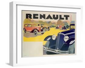 Advertisement for Renault Motor Cars, c.1920-Emile Andre Schefer-Framed Giclee Print