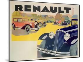 Advertisement for Renault Motor Cars, c.1920-Emile Andre Schefer-Mounted Giclee Print