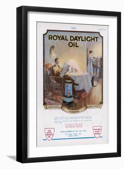 Advertisement for Royal Daylight Oil for Lighting Cooking and Heating-null-Framed Art Print