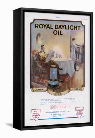 Advertisement for Royal Daylight Oil for Lighting Cooking and Heating-null-Framed Stretched Canvas
