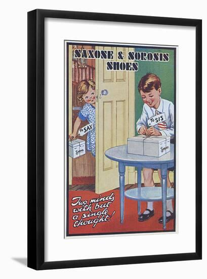 Advertisement for Saxone Shoes-null-Framed Art Print