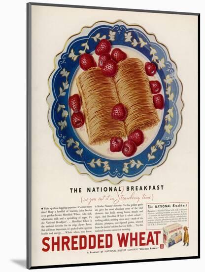 Advertisement for Shredded Wheat Promoting It as the National Breakfast-null-Mounted Art Print