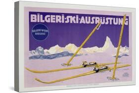 Advertisement for Skiing in Austria, C.1912 (Colour Litho)-Carl Kunst-Stretched Canvas