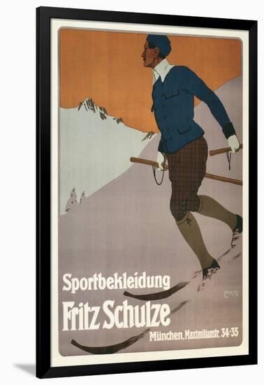 Advertisement for Sports Clothing, Skier-null-Framed Art Print