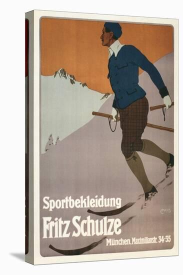 Advertisement for Sports Clothing, Skier-null-Stretched Canvas