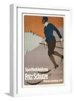 Advertisement for Sports Clothing, Skier-null-Framed Art Print
