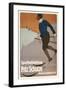 Advertisement for Sports Clothing, Skier-null-Framed Art Print