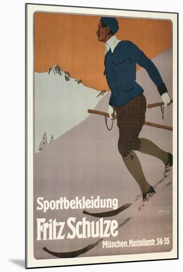 Advertisement for Sports Clothing, Skier-null-Mounted Art Print