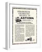 Advertisement for 'stramonium Cigarettes', 1960s-English School-Framed Giclee Print