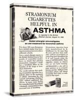 Advertisement for 'stramonium Cigarettes', 1960s-English School-Stretched Canvas