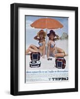 Advertisement for 'Teppaz' Combined Record Players and Radios from 'Elle' Magazine-null-Framed Premium Giclee Print