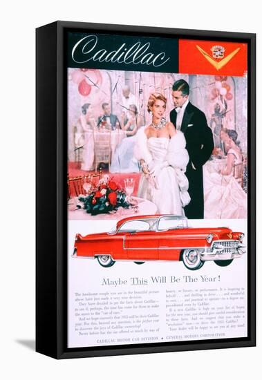 Advertisement for the 1955 Cadillac Car-null-Framed Stretched Canvas