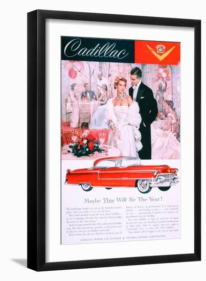 Advertisement for the 1955 Cadillac Car-null-Framed Giclee Print