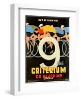 Advertisement for the 9th 'Criterium Du Dauphine Libere' Cycling Race of 1955-null-Framed Giclee Print