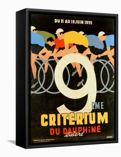 Advertisement for the 9th 'Criterium Du Dauphine Libere' Cycling Race of 1955-null-Framed Stretched Canvas