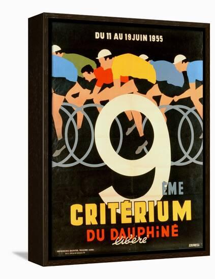 Advertisement for the 9th 'Criterium Du Dauphine Libere' Cycling Race of 1955-null-Framed Stretched Canvas