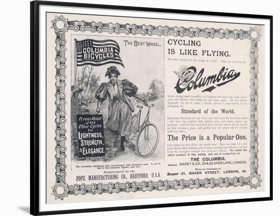 Advertisement for the American "Columbia" Bicycle-null-Framed Premium Photographic Print