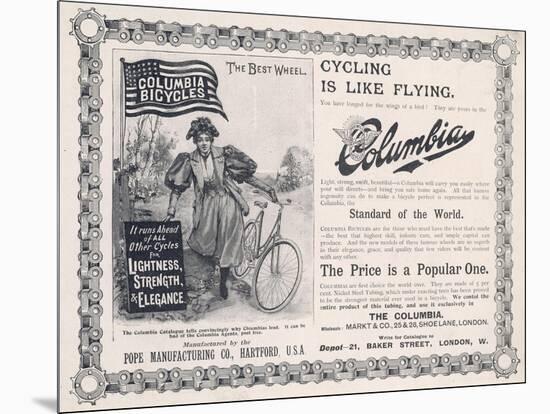 Advertisement for the American "Columbia" Bicycle-null-Mounted Premium Photographic Print