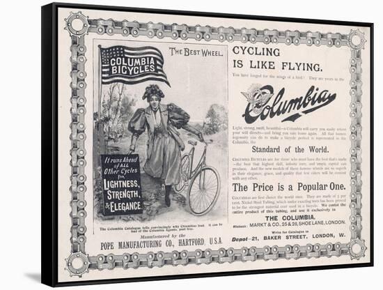 Advertisement for the American "Columbia" Bicycle-null-Framed Stretched Canvas