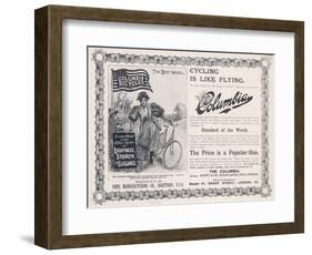 Advertisement for the American "Columbia" Bicycle-null-Framed Photographic Print