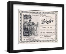 Advertisement for the American "Columbia" Bicycle-null-Framed Photographic Print
