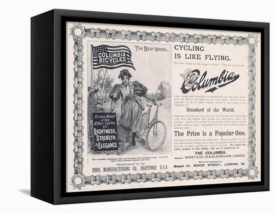 Advertisement for the American "Columbia" Bicycle-null-Framed Stretched Canvas