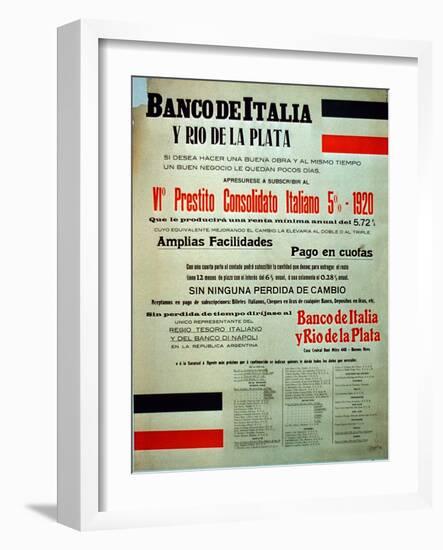 Advertisement for the Bank of Italy-null-Framed Giclee Print