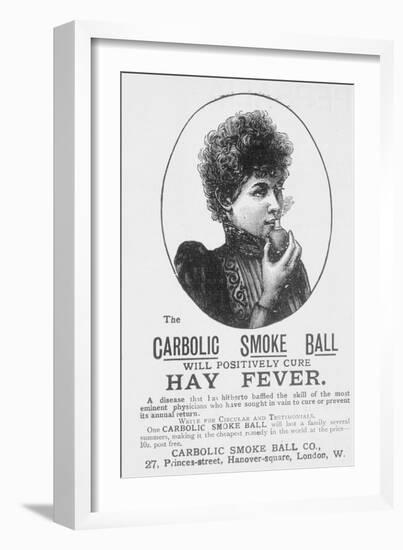 Advertisement for the Carbolic Smoke Ball, a Cure for Hay Fever (Print)-English-Framed Giclee Print