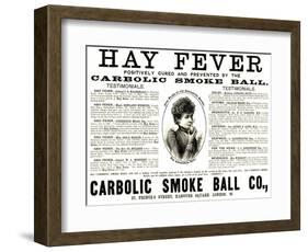Advertisement for the 'Carbolic Smoke Ball Co.', 1892-null-Framed Giclee Print