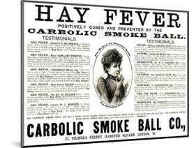 Advertisement for the 'Carbolic Smoke Ball Co.', 1892-null-Mounted Giclee Print