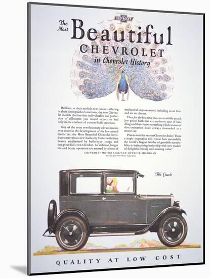 Advertisement for the Chevrolet Motor Company, 1927-null-Mounted Giclee Print