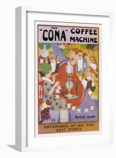 Advertisement for the Cona Coffee Machine-null-Framed Art Print