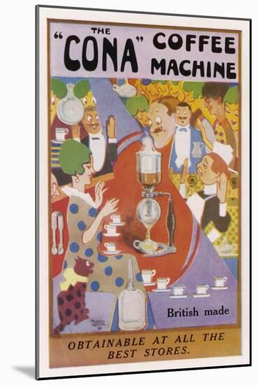 Advertisement for the Cona Coffee Machine-null-Mounted Art Print