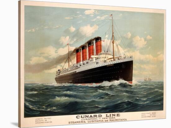 Advertisement for the Cunard Line, C.1908 (Colour Litho)-Fred Pansing-Stretched Canvas